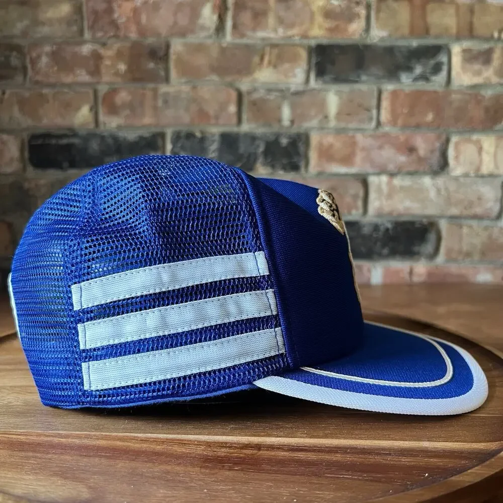 Vintage 80’s Kentucky Wildcats 3 Stripe SnapBack Trucker Hat Royal Blue Cap USA